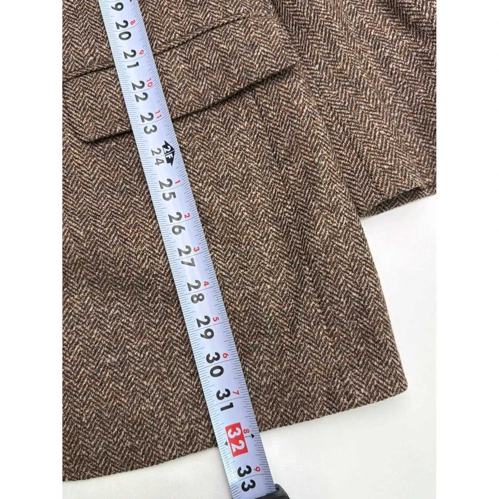 Emilio Pucci Firenze Brown Herringbone Tweed Wool Blazer Sport Coat Mens Vintage